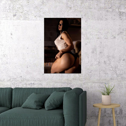 Eva Andressa Hot Fitness Model Poster Sexy Female Wall Art Inspirational Workout Room Decor Aesthetic Sports Print Gym Motivational Wall Decor Athletic Icon HD Photo Print