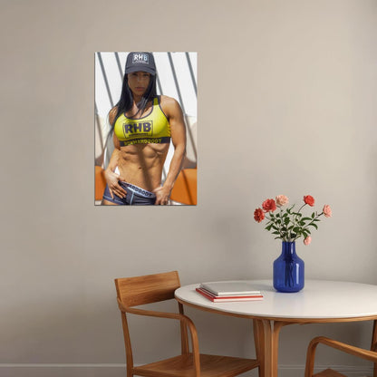 Eva Andressa Hot Fitness Model Poster Strong Sexy Women Wall Art Inspirational Workout Room Decor Aesthetic Sports Print Gym Motivational Wall Decor Athletic Icon HD Photo Print