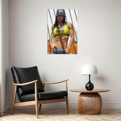 Eva Andressa Hot Fitness Model Poster Strong Sexy Women Wall Art Inspirational Workout Room Decor Aesthetic Sports Print Gym Motivational Wall Decor Athletic Icon HD Photo Print