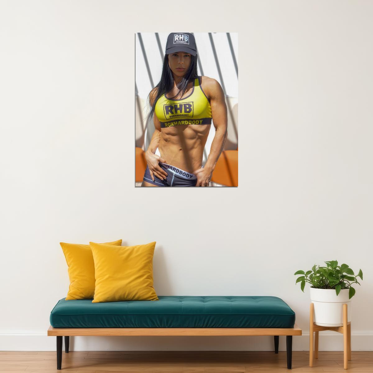 Eva Andressa Hot Fitness Model Poster Strong Sexy Women Wall Art Inspirational Workout Room Decor Aesthetic Sports Print Gym Motivational Wall Decor Athletic Icon HD Photo Print