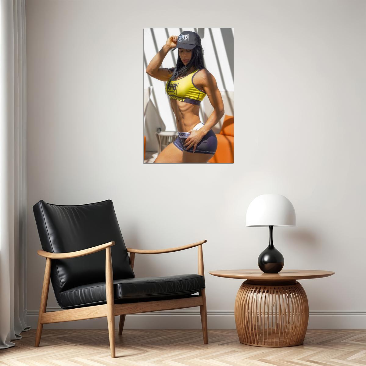 Eva Andressa Hot Fitness Model Poster Strong Sexy Women Wall Art Inspirational Workout Room Decor Aesthetic Sports Print Gym Motivational Wall Decor Athletic Icon HD Photo Print