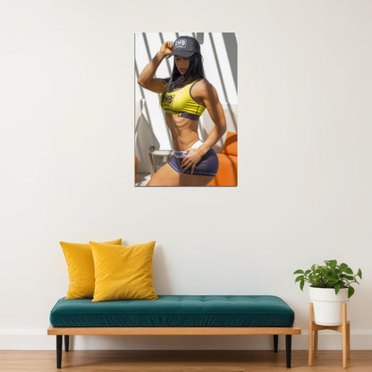 Eva Andressa Hot Fitness Model Poster Strong Sexy Women Wall Art Inspirational Workout Room Decor Aesthetic Sports Print Gym Motivational Wall Decor Athletic Icon HD Photo Print