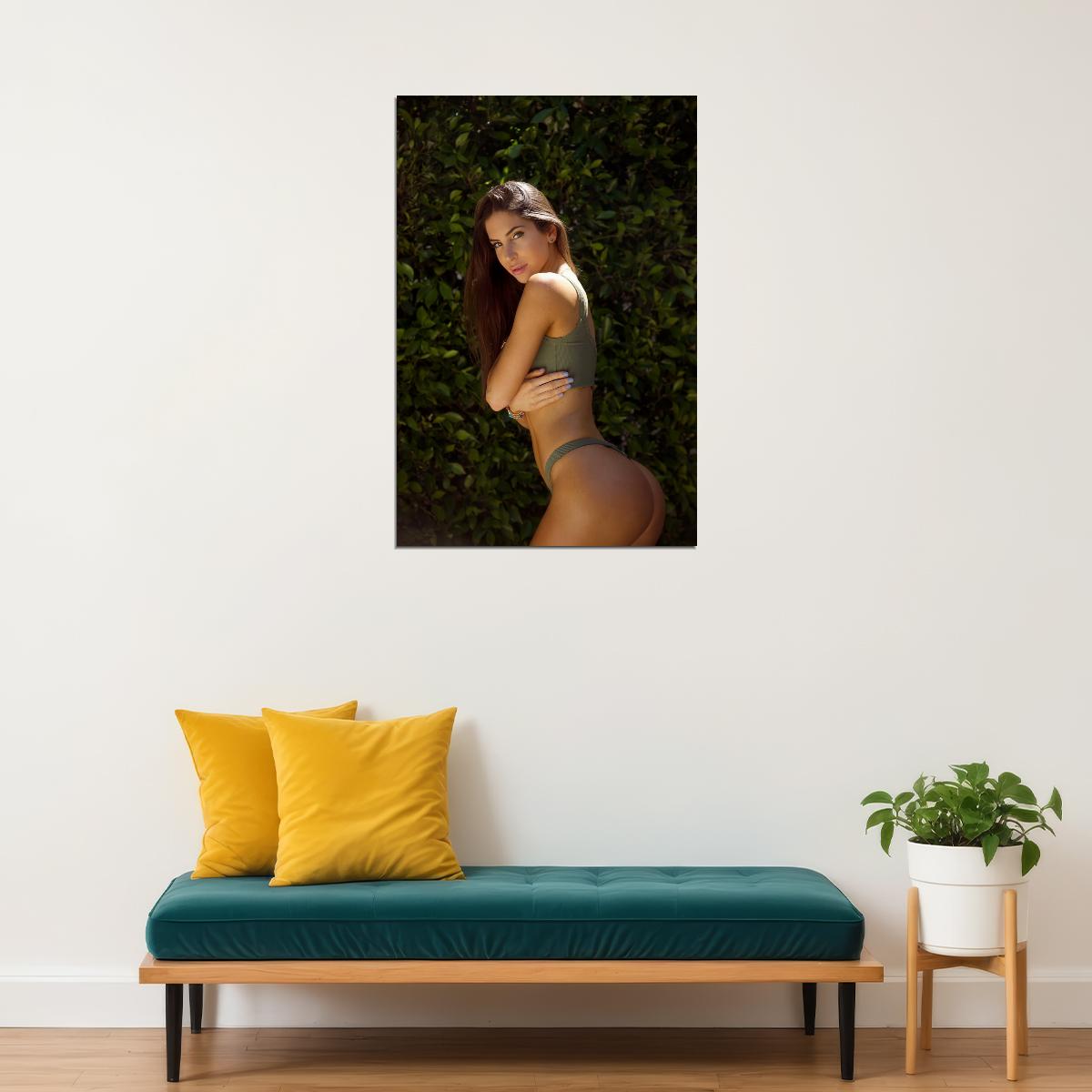 Jen Selter Hot Fitness Model Poster Sexy Black and White Gym Wall Art Inspirational Workout Room Decor Aesthetic Sports Print Motivational Wall Decor Athletic Icon HD Photo Print