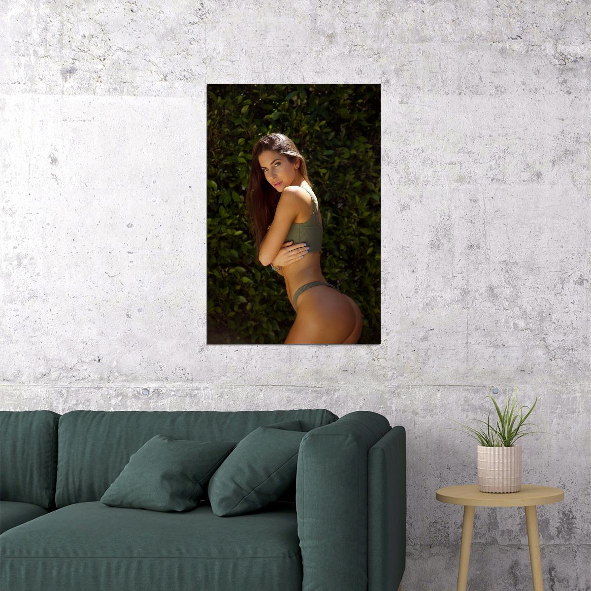 Jen Selter Hot Fitness Model Poster Sexy Black and White Gym Wall Art Inspirational Workout Room Decor Aesthetic Sports Print Motivational Wall Decor Athletic Icon HD Photo Print