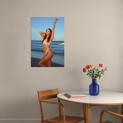 Jen Selter Hot Fitness Model Poster Sexy Bikini Wall Art Inspirational Workout Room Decor Aesthetic Sports Print Gym Motivational Wall Decor Athletic Icon HD Photo Print