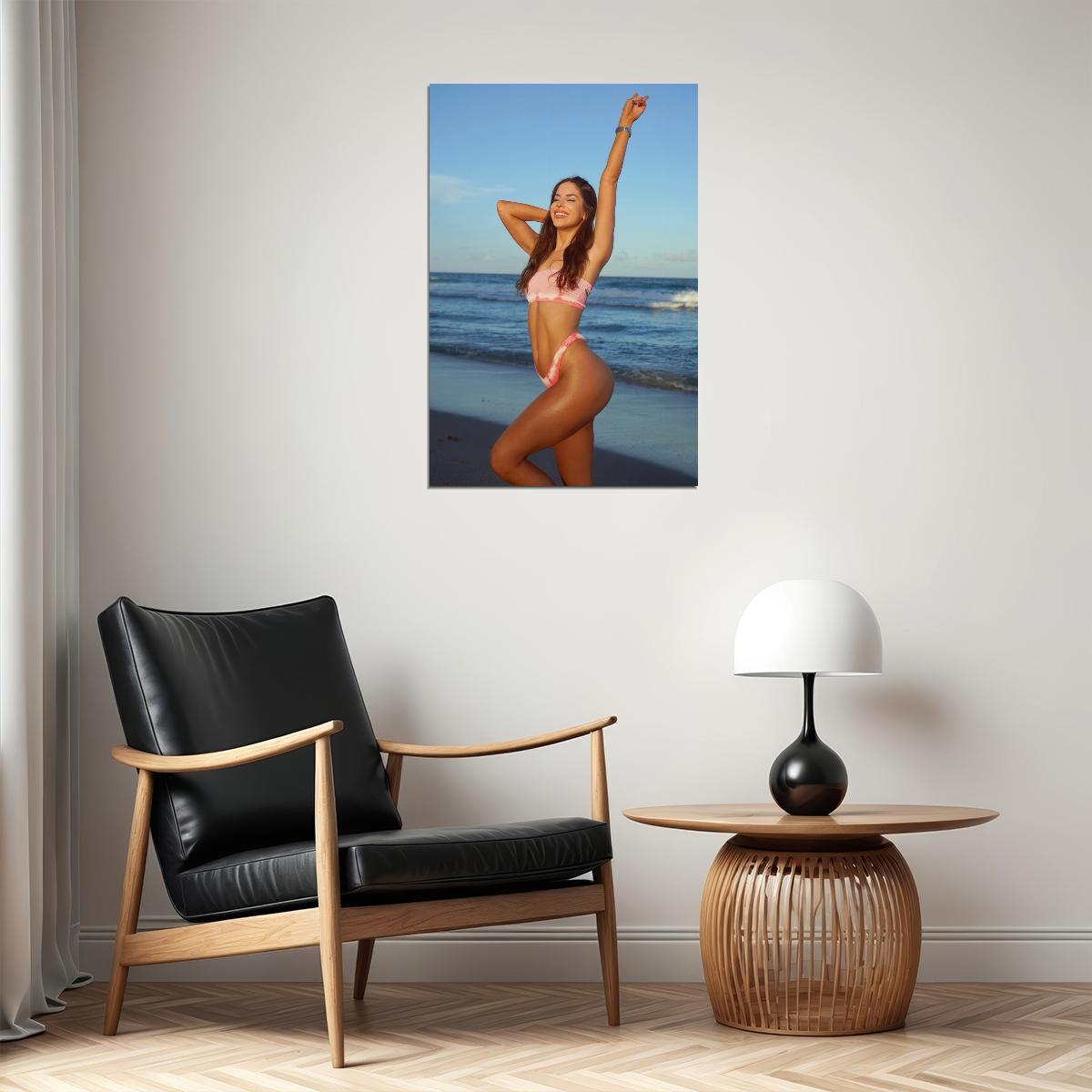 Jen Selter Hot Fitness Model Poster Sexy Bikini Wall Art Inspirational Workout Room Decor Aesthetic Sports Print Gym Motivational Wall Decor Athletic Icon HD Photo Print