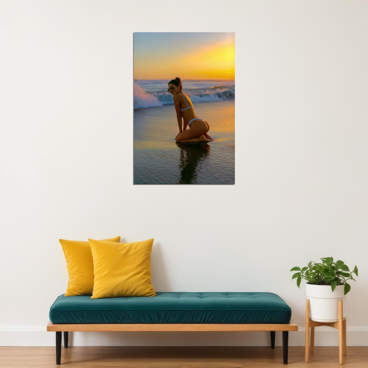 Jen Selter Hot Fitness Model Poster Sexy Bikini Wall Art Inspirational Workout Room Decor Aesthetic Sports Print Gym Motivational Wall Decor Athletic Icon HD Photo Print