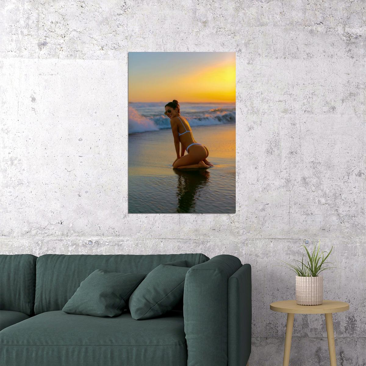Jen Selter Hot Fitness Model Poster Sexy Bikini Wall Art Inspirational Workout Room Decor Aesthetic Sports Print Gym Motivational Wall Decor Athletic Icon HD Photo Print