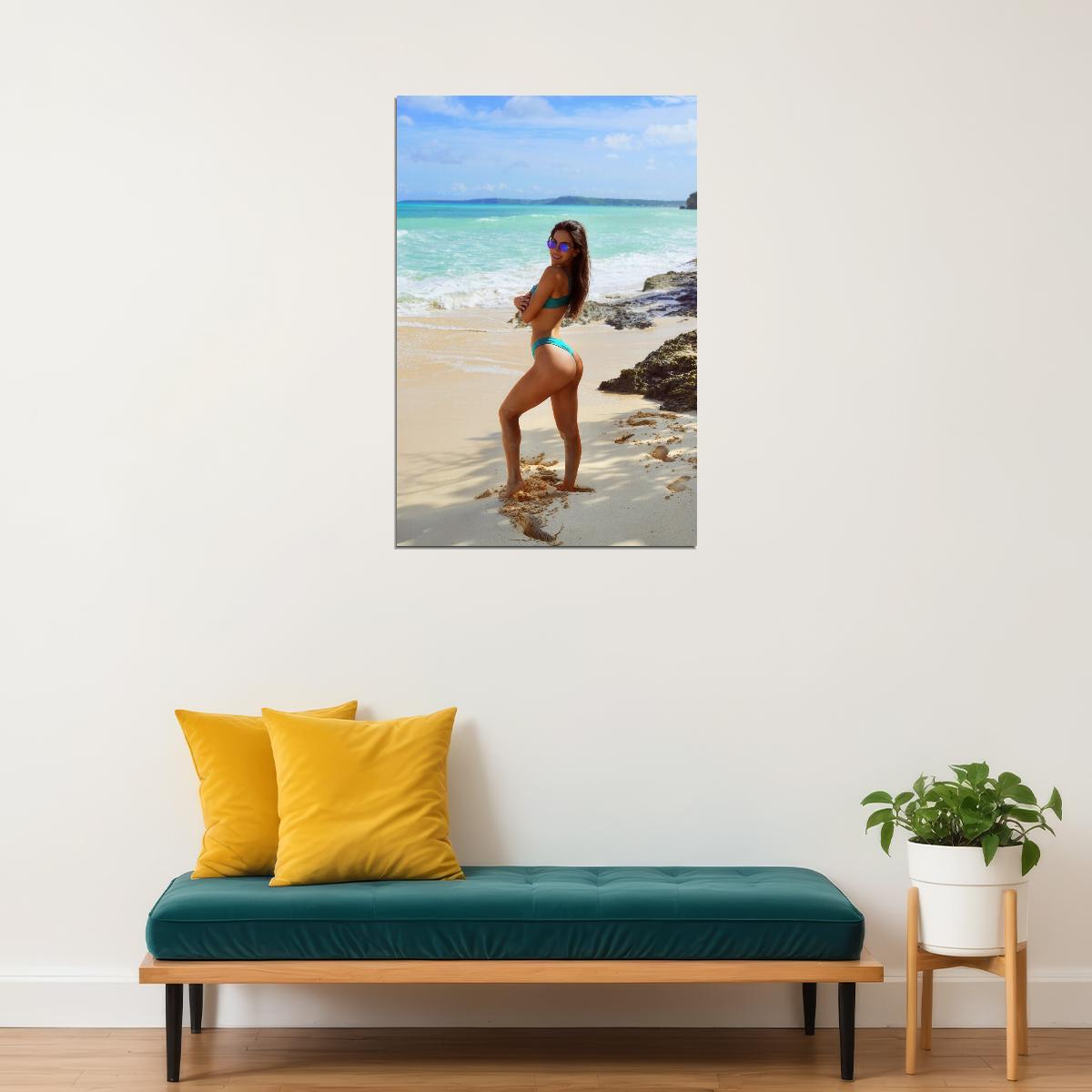 Jen Selter Hot Fitness Model Poster Sexy Bikini Wall Art Inspirational Workout Room Decor Aesthetic Sports Print Gym Motivational Wall Decor Athletic Icon HD Photo Print