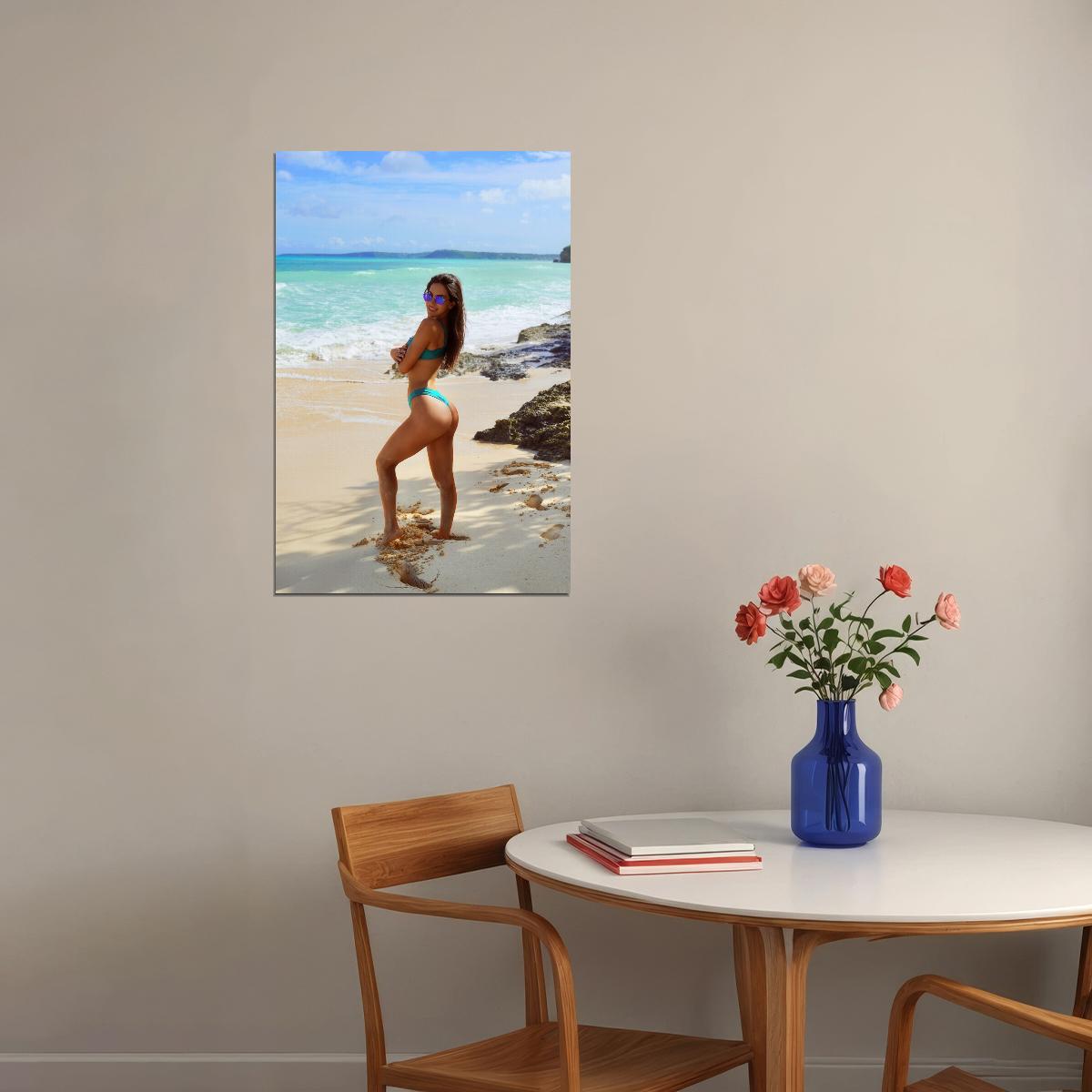 Jen Selter Hot Fitness Model Poster Sexy Bikini Wall Art Inspirational Workout Room Decor Aesthetic Sports Print Gym Motivational Wall Decor Athletic Icon HD Photo Print