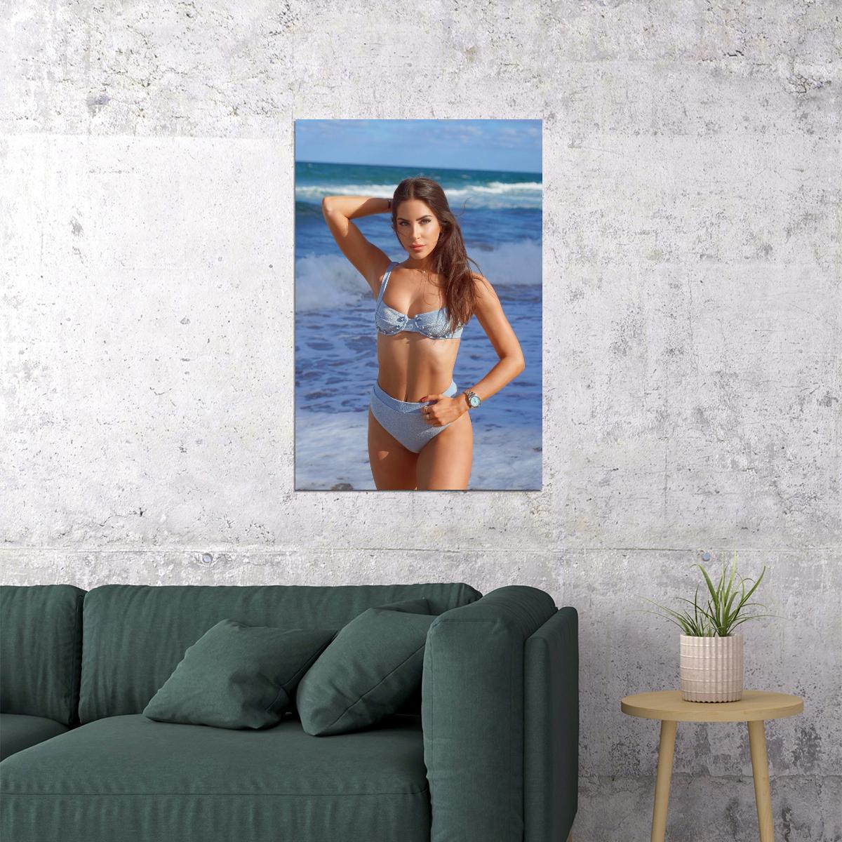 Jen Selter Hot Fitness Model Poster Sexy Bikini Wall Art Inspirational Workout Room Decor Aesthetic Sports Print Gym Motivational Wall Decor Athletic Icon HD Photo Print