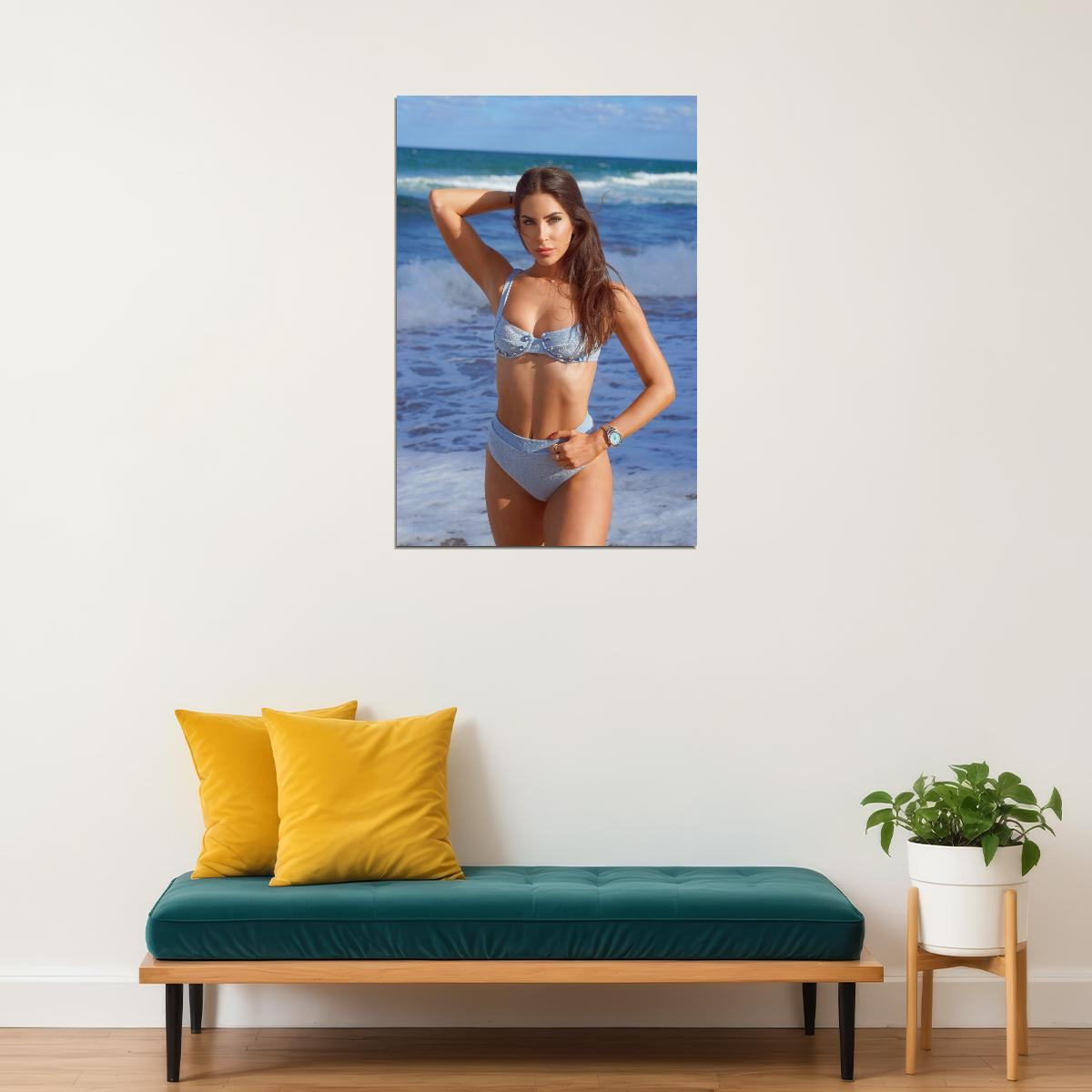 Jen Selter Hot Fitness Model Poster Sexy Bikini Wall Art Inspirational Workout Room Decor Aesthetic Sports Print Gym Motivational Wall Decor Athletic Icon HD Photo Print