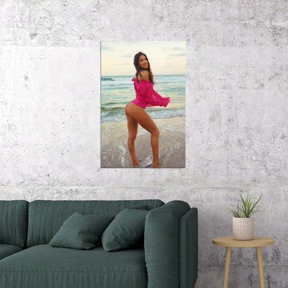 Jen Selter Hot Fitness Model Poster Sexy Bikini Wall Art Inspirational Workout Room Decor Aesthetic Sports Print Gym Motivational Wall Decor Athletic Icon HD Photo Print
