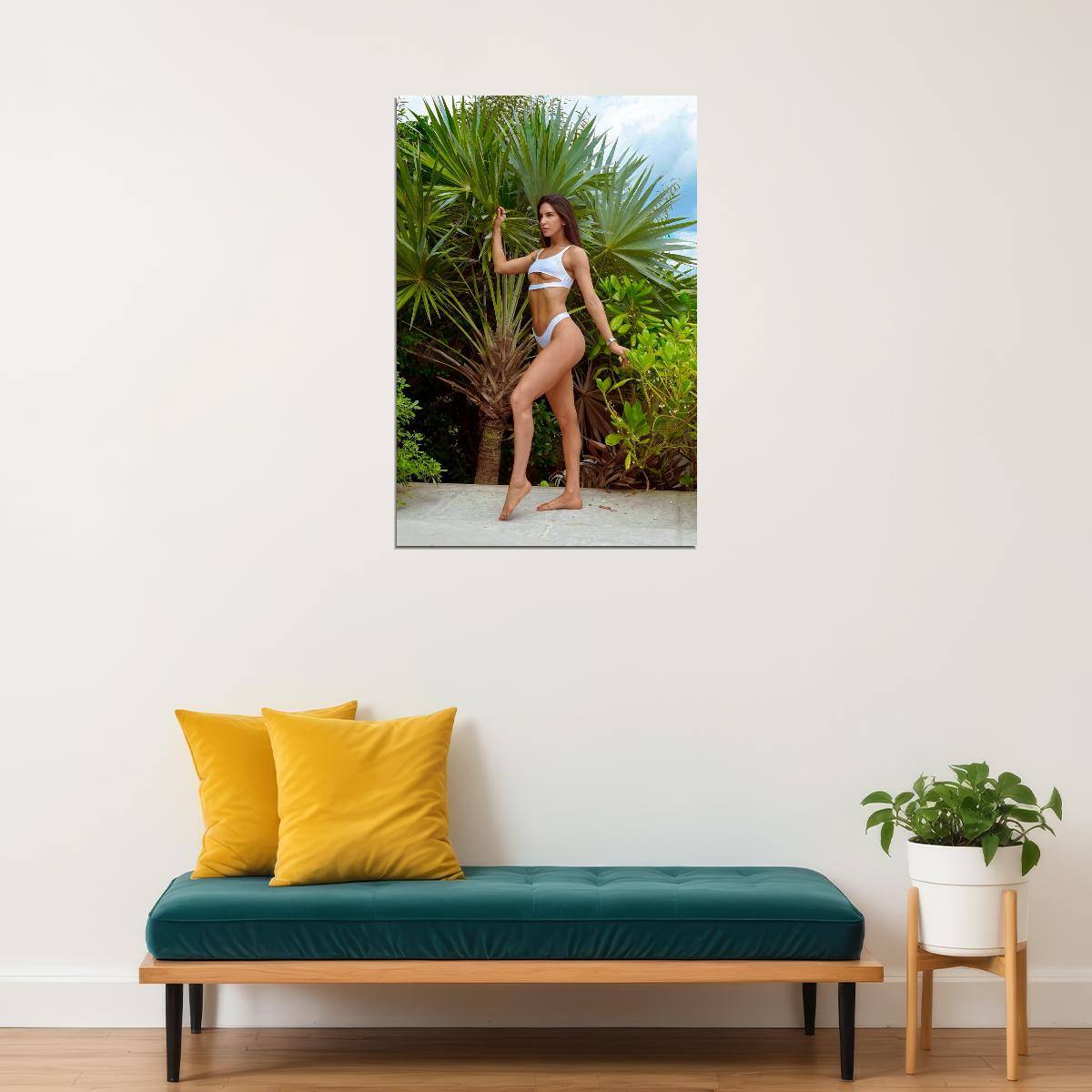 Jen Selter Hot Fitness Model Poster Sexy Bikini Wall Art Inspirational Workout Room Decor Aesthetic Sports Print Gym Motivational Wall Decor Athletic Icon HD Photo Print