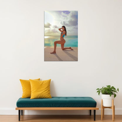 Jen Selter Hot Fitness Model Poster Sexy Bikini Wall Art Inspirational Workout Room Decor Aesthetic Sports Print Gym Motivational Wall Decor Athletic Icon HD Photo Print