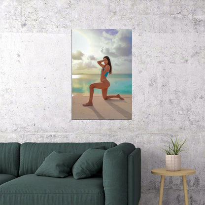 Jen Selter Hot Fitness Model Poster Sexy Bikini Wall Art Inspirational Workout Room Decor Aesthetic Sports Print Gym Motivational Wall Decor Athletic Icon HD Photo Print