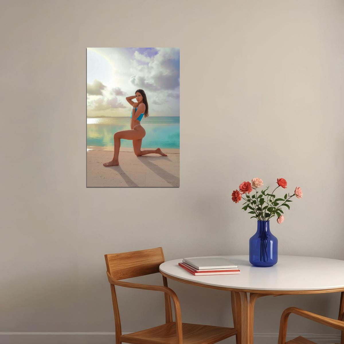 Jen Selter Hot Fitness Model Poster Sexy Bikini Wall Art Inspirational Workout Room Decor Aesthetic Sports Print Gym Motivational Wall Decor Athletic Icon HD Photo Print