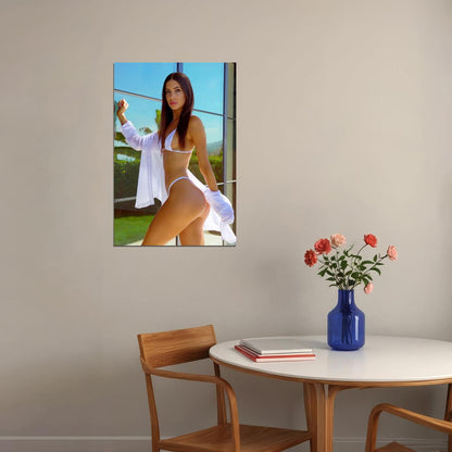 Jen Selter Hot Fitness Model Poster Sexy Bikini Wall Art Inspirational Workout Room Decor Aesthetic Sports Print Gym Motivational Wall Decor Athletic Icon HD Photo Print