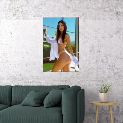 Jen Selter Hot Fitness Model Poster Sexy Bikini Wall Art Inspirational Workout Room Decor Aesthetic Sports Print Gym Motivational Wall Decor Athletic Icon HD Photo Print