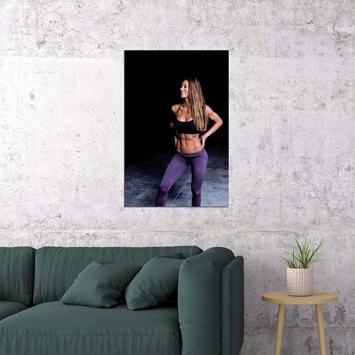 Karina Elle Hot Fitness Model Poster Gym Icon Motivational Wall Art Inspirational Workout Room Decor Aesthetic Sports Print Exercise Wall Decor Athletic Icon HD Photo Print