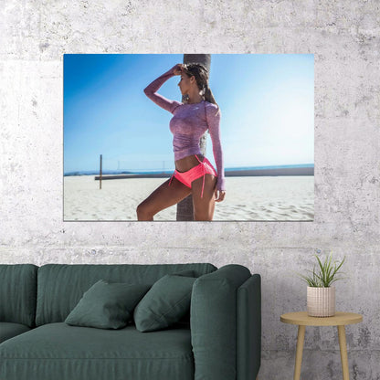 Karina Elle Hot Fitness Model Poster Sexy Bikini Wall Art Inspirational Workout Room Decor Aesthetic Sports Print Gym Motivational Wall Decor Athletic Icon HD Photo Print - xonomax