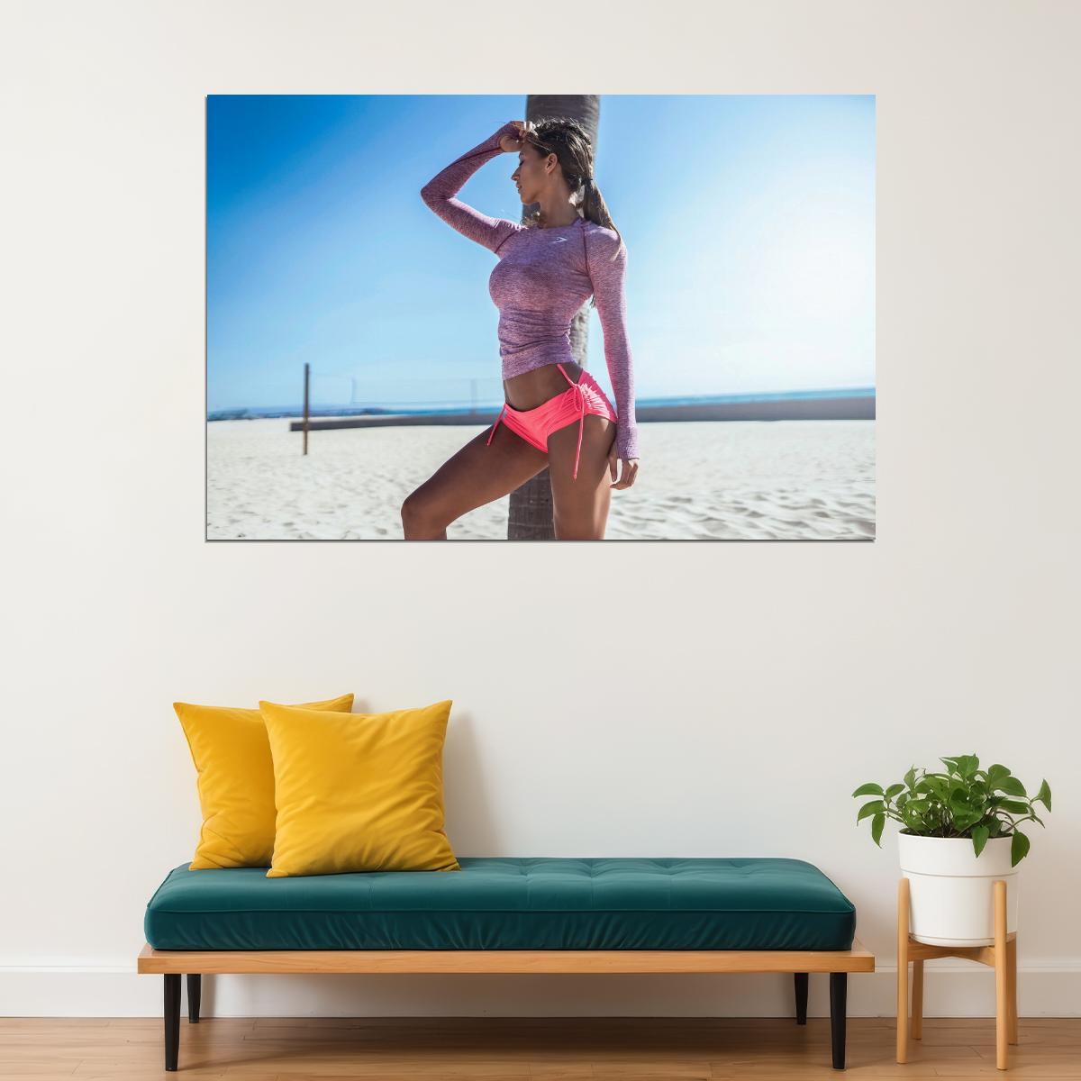 Karina Elle Hot Fitness Model Poster Sexy Bikini Wall Art Inspirational Workout Room Decor Aesthetic Sports Print Gym Motivational Wall Decor Athletic Icon HD Photo Print - xonomax