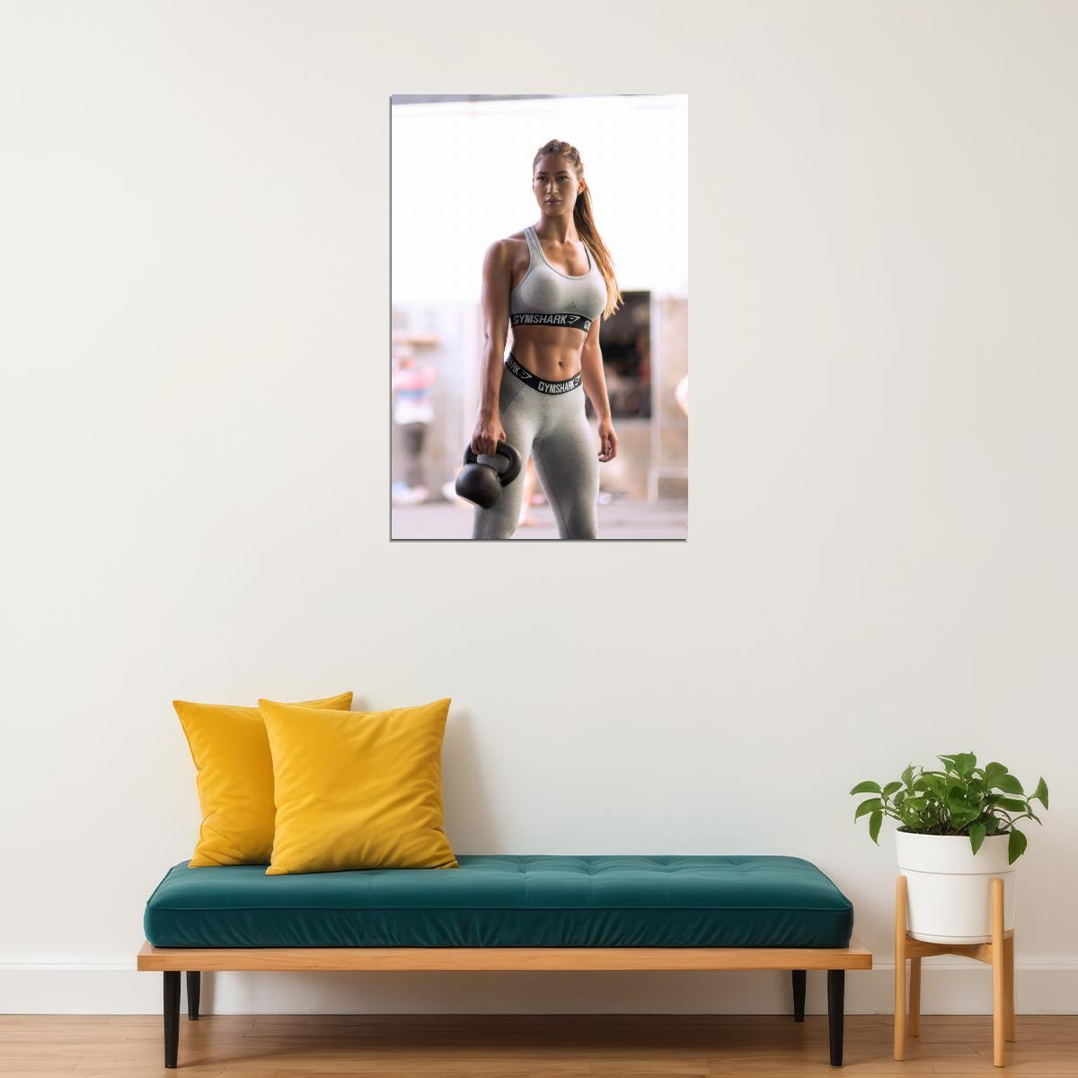 Karina Elle Hot Fitness Model Poster Gym Icon Motivational Wall Art Sexy Inspirational Workout Room Decor Aesthetic Sports Print Exercise Wall Decor Athletic Icon HD Photo Print