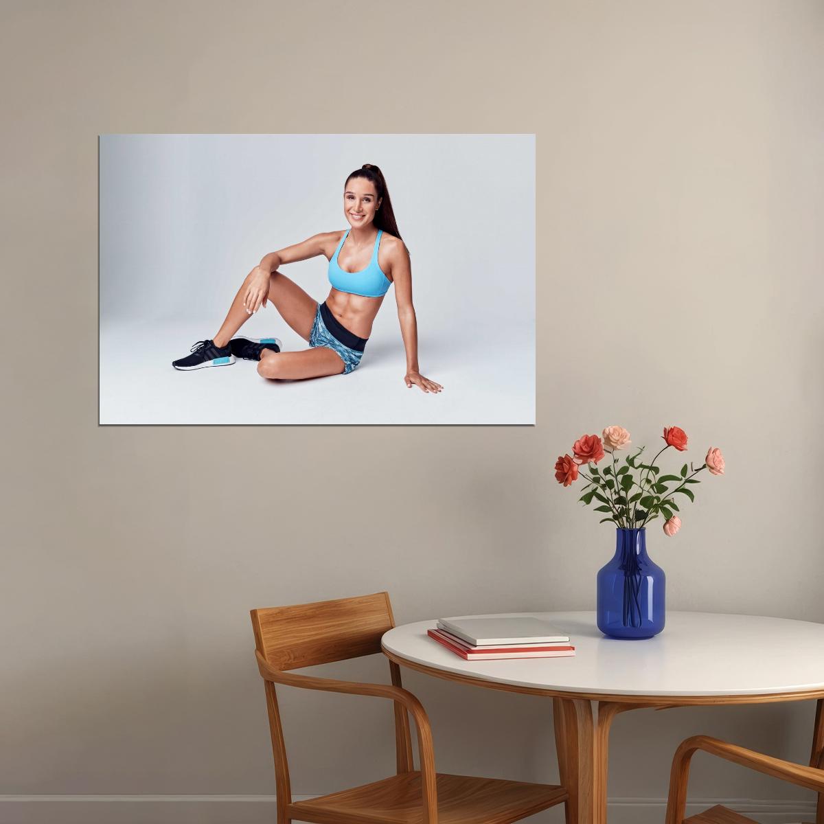 Kayla Itsines Hot Fitness Model Poster Gym Icon Motivational Wall Art Inspirational Workout Room Decor Aesthetic Sports Print Exercise Wall Decor Athletic Icon HD Photo Print