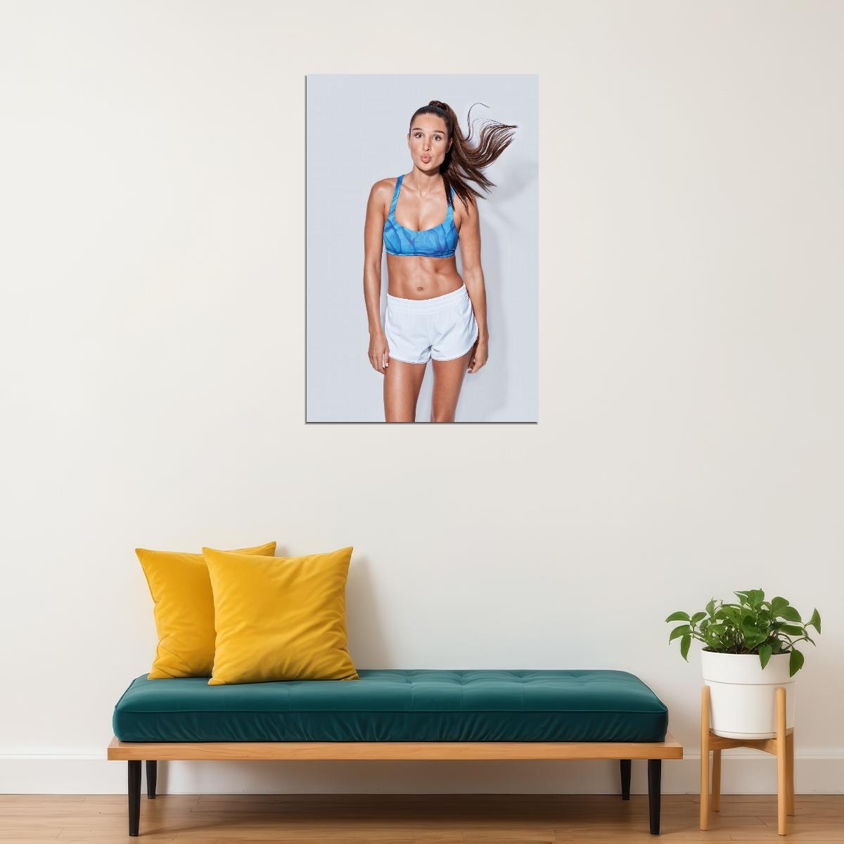 Kayla Itsines Hot Fitness Model Poster Gym Icon Motivational Wall Art Inspirational Workout Room Decor Aesthetic Sports Print Exercise Wall Decor Athletic Icon HD Photo Print - xonomax