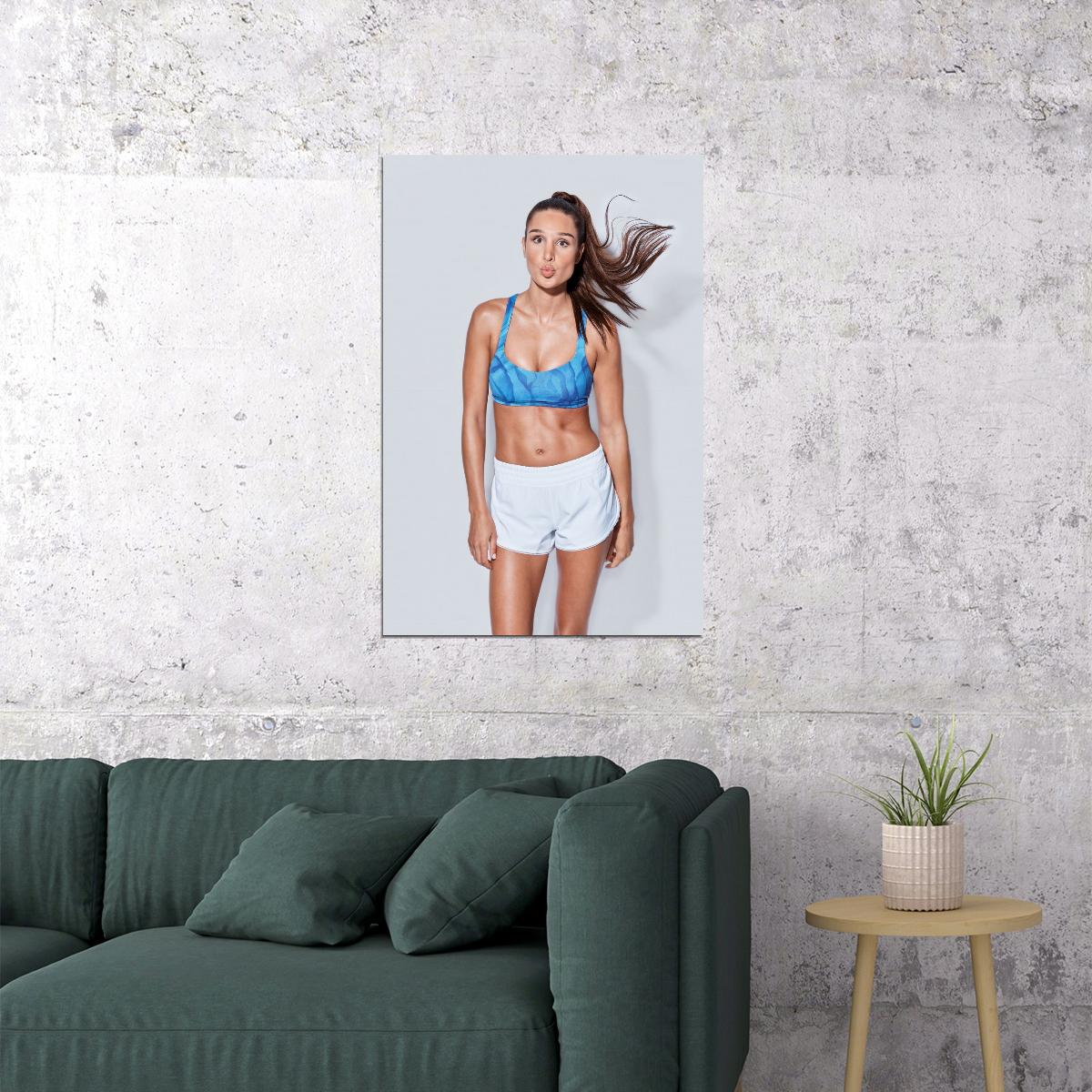 Kayla Itsines Hot Fitness Model Poster Gym Icon Motivational Wall Art Inspirational Workout Room Decor Aesthetic Sports Print Exercise Wall Decor Athletic Icon HD Photo Print - xonomax
