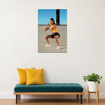 Kayla Itsines Hot Fitness Model Poster Gym Icon Motivational Wall Art Inspirational Workout Room Decor Aesthetic Sports Print Exercise Wall Decor Athletic Icon HD Photo Print