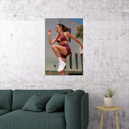 Kayla Itsines Hot Fitness Model Poster Gym Icon Motivational Wall Art Inspirational Workout Room Decor Aesthetic Sports Print Exercise Wall Decor Athletic Icon HD Photo Print