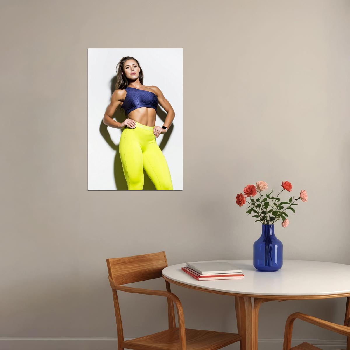 Kelsey Wells Hot Fitness Model Poster Gym Icon Motivational Wall Art Inspirational Workout Room Decor Aesthetic Sports Print Exercise Wall Decor Athletic Icon HD Photo Print