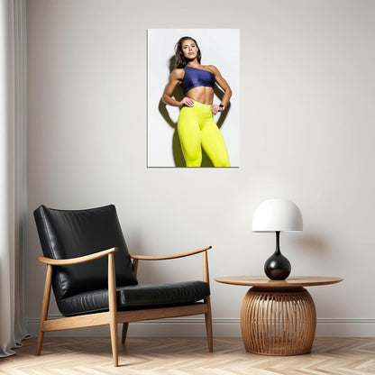 Kelsey Wells Hot Fitness Model Poster Gym Icon Motivational Wall Art Inspirational Workout Room Decor Aesthetic Sports Print Exercise Wall Decor Athletic Icon HD Photo Print