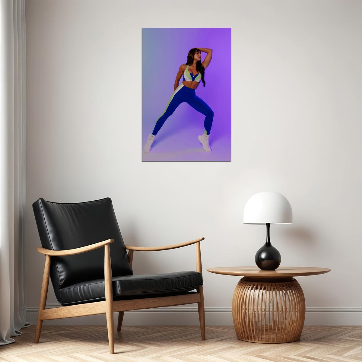 Kelsey Wells Hot Fitness Model Poster Gym Icon Motivational Wall Art Inspirational Workout Room Decor Aesthetic Sports Print Exercise Wall Decor Athletic Icon HD Photo Print