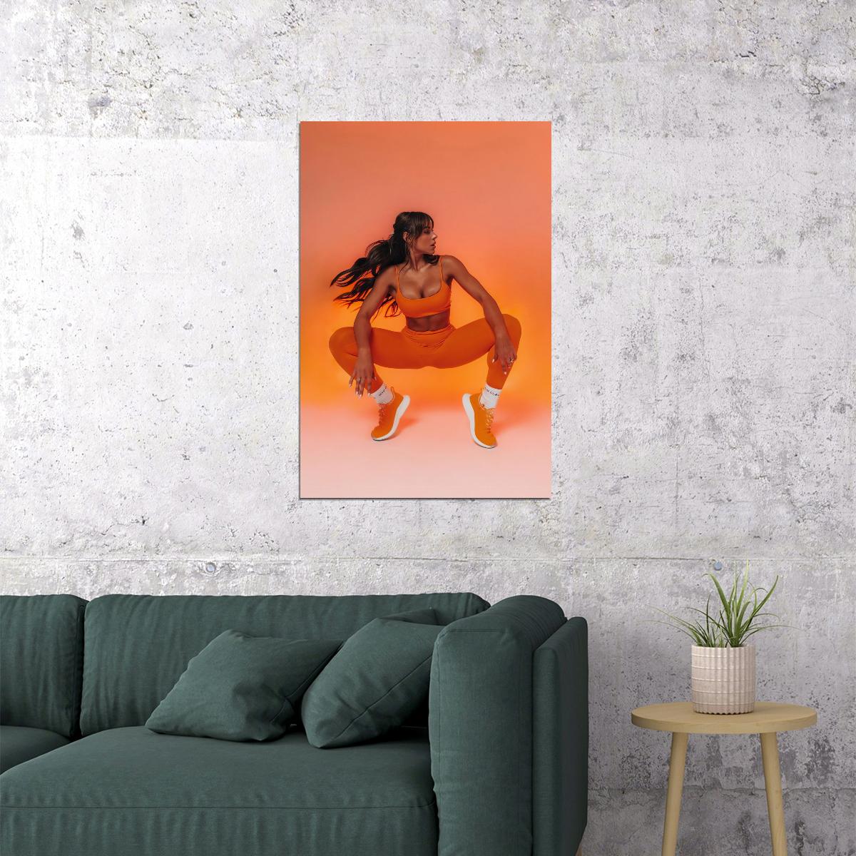 Kelsey Wells Hot Fitness Model Poster Gym Icon Motivational Wall Art Inspirational Workout Room Decor Aesthetic Sports Print Exercise Wall Decor Athletic Icon HD Photo Print - xonomax