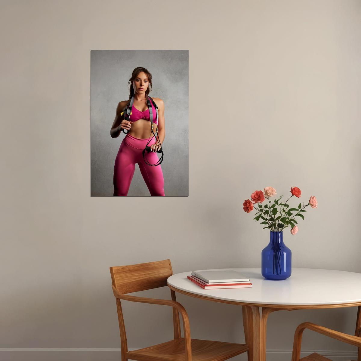 Kelsey Wells Hot Fitness Model Poster Gym Icon Motivational Wall Art Sexy Inspirational Workout Room Decor Aesthetic Sports Print Exercise Wall Decor Athletic Icon HD Photo Print - xonomax