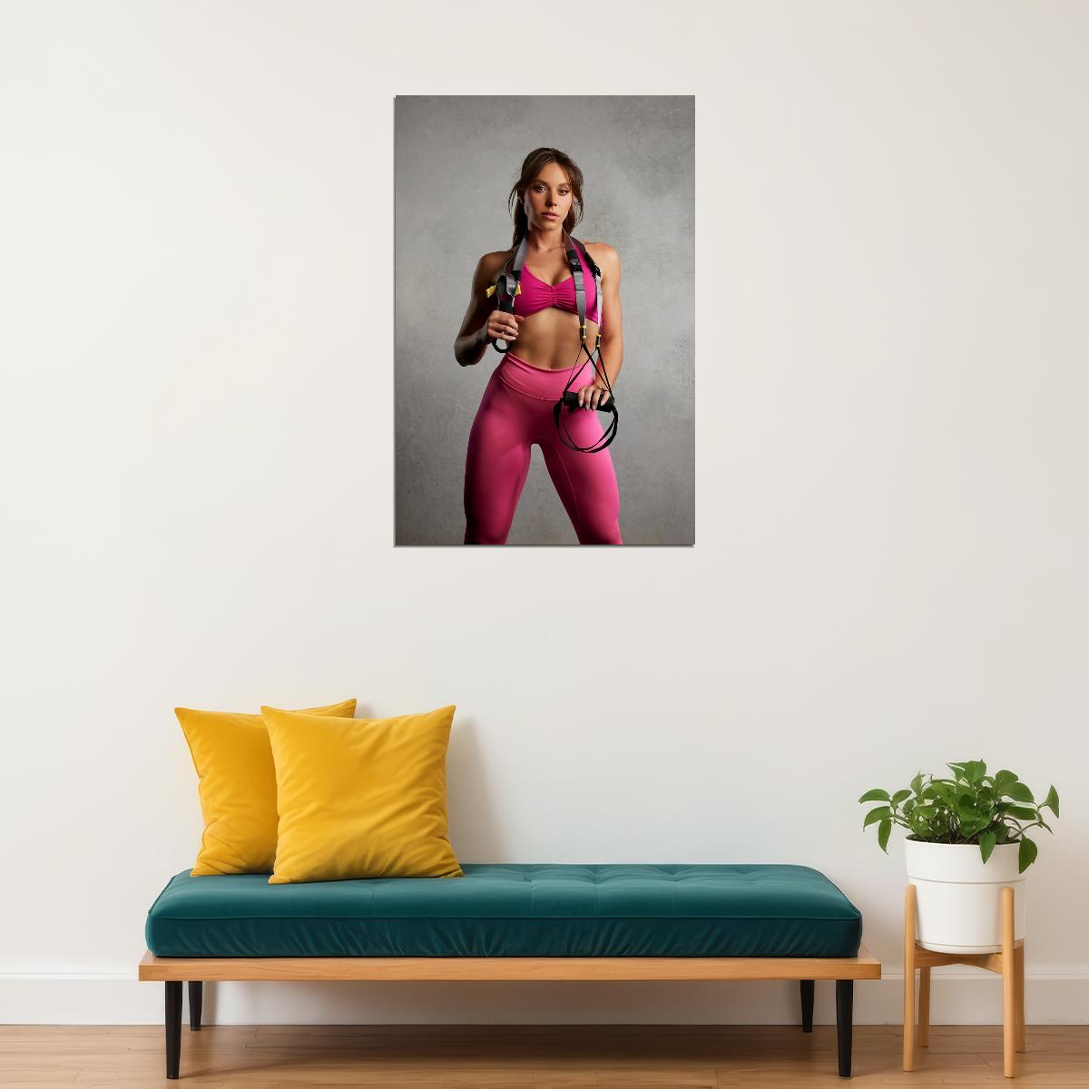 Kelsey Wells Hot Fitness Model Poster Gym Icon Motivational Wall Art Sexy Inspirational Workout Room Decor Aesthetic Sports Print Exercise Wall Decor Athletic Icon HD Photo Print - xonomax