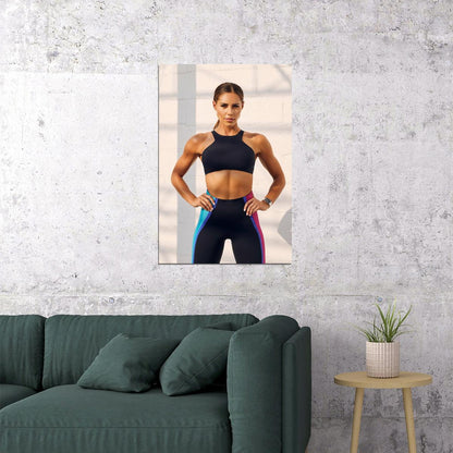 Kelsey Wells Hot Fitness Model Poster Gym Icon Motivational Wall Art Inspirational Workout Room Decor Aesthetic Sports Print Exercise Wall Decor Athletic Icon HD Photo Print