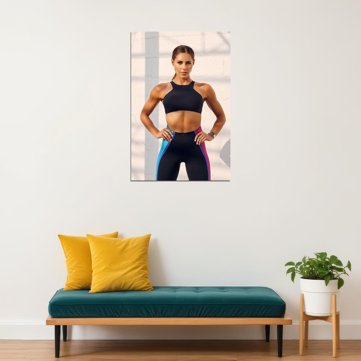 Kelsey Wells Hot Fitness Model Poster Gym Icon Motivational Wall Art Inspirational Workout Room Decor Aesthetic Sports Print Exercise Wall Decor Athletic Icon HD Photo Print