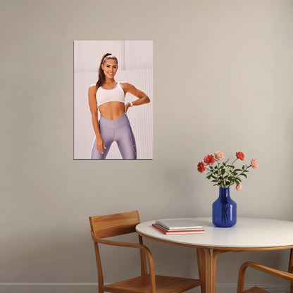 Kelsey Wells Hot Fitness Model Poster Gym Icon Motivational Wall Art Inspirational Workout Room Decor Aesthetic Sports Print Exercise Wall Decor Athletic Icon HD Photo Print