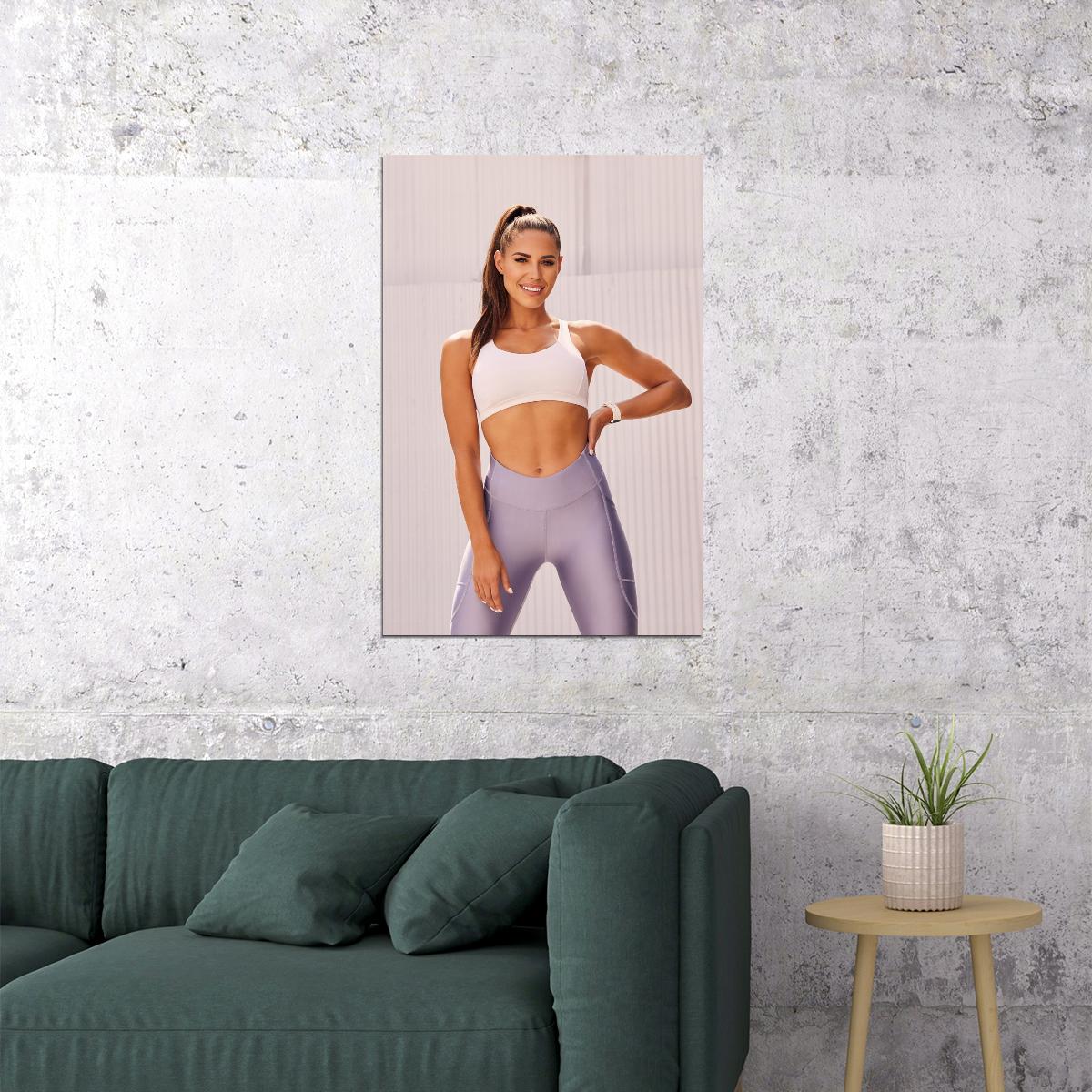 Kelsey Wells Hot Fitness Model Poster Gym Icon Motivational Wall Art Inspirational Workout Room Decor Aesthetic Sports Print Exercise Wall Decor Athletic Icon HD Photo Print