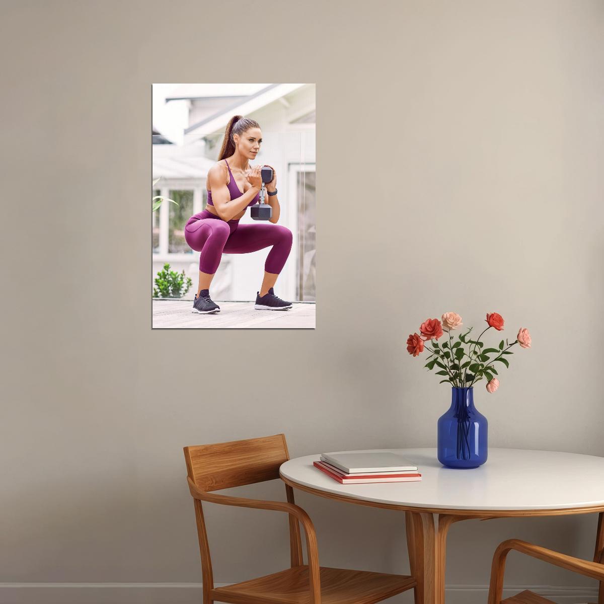 Kelsey Wells Hot Fitness Model Poster Gym Icon Motivational Wall Art Sexy Inspirational Workout Room Decor Aesthetic Sports Print Exercise Wall Decor Athletic Icon HD Photo Print