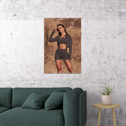 Krissy Cela Hot Fitness Model Poster Gym Icon Motivational Wall Art Sexy Inspirational Workout Room Decor Aesthetic Sports Print Exercise Wall Decor Athletic Icon HD Photo Print