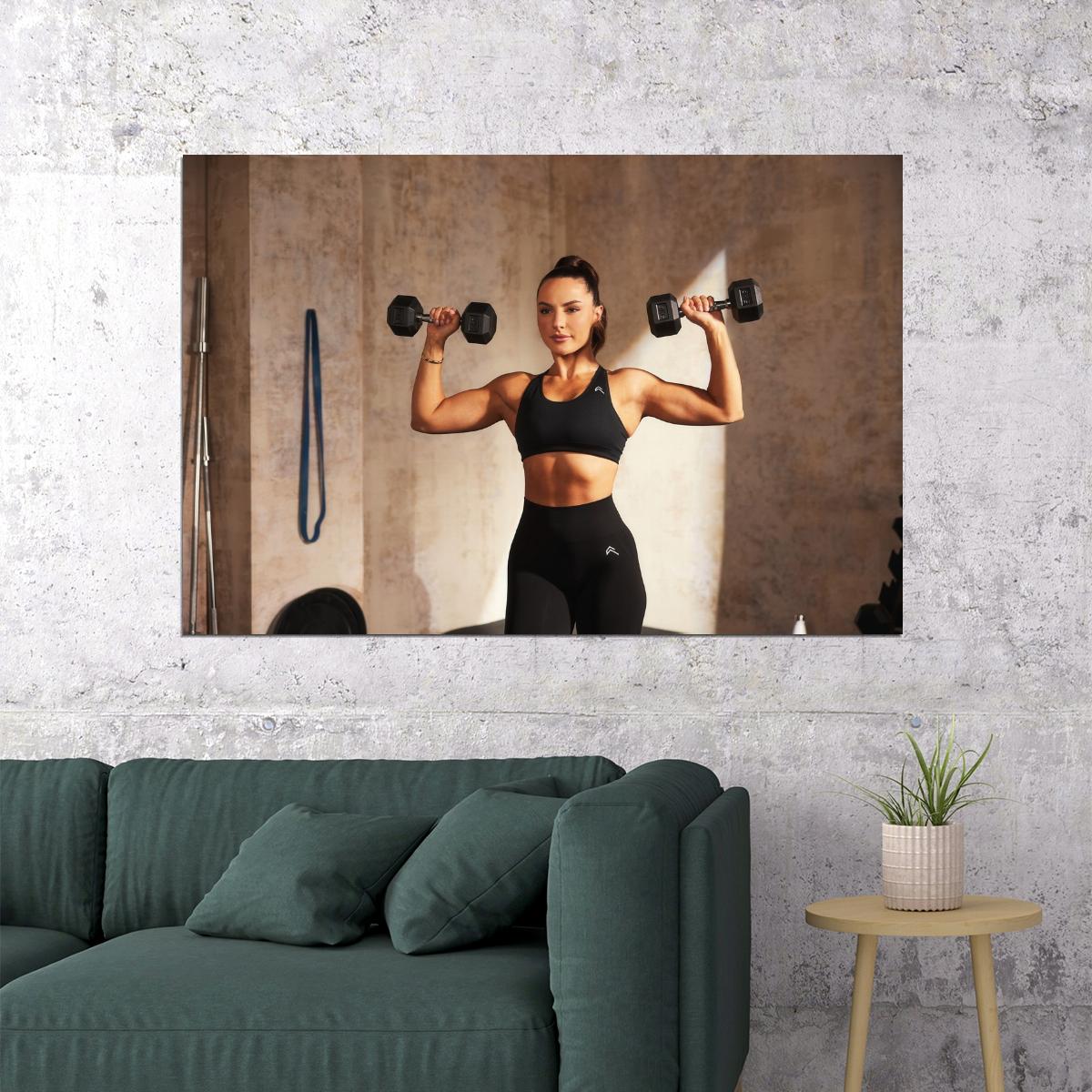 Krissy Cela Hot Fitness Model Poster Strong Sexy Women Wall Art Inspirational Workout Room Decor Aesthetic Sports Print Gym Motivational Wall Decor Athletic Icon HD Photo Print