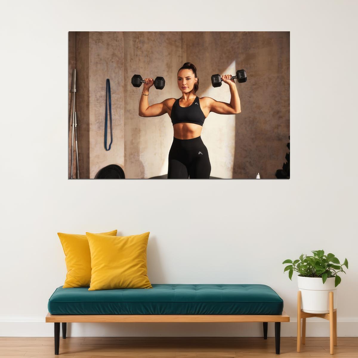 Krissy Cela Hot Fitness Model Poster Strong Sexy Women Wall Art Inspirational Workout Room Decor Aesthetic Sports Print Gym Motivational Wall Decor Athletic Icon HD Photo Print