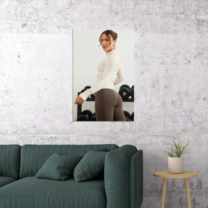 Krissy Cela Hot Fitness Model Poster Gym Icon Motivational Wall Art Sexy Inspirational Workout Room Decor Aesthetic Sports Print Exercise Wall Decor Athletic Icon HD Photo Print