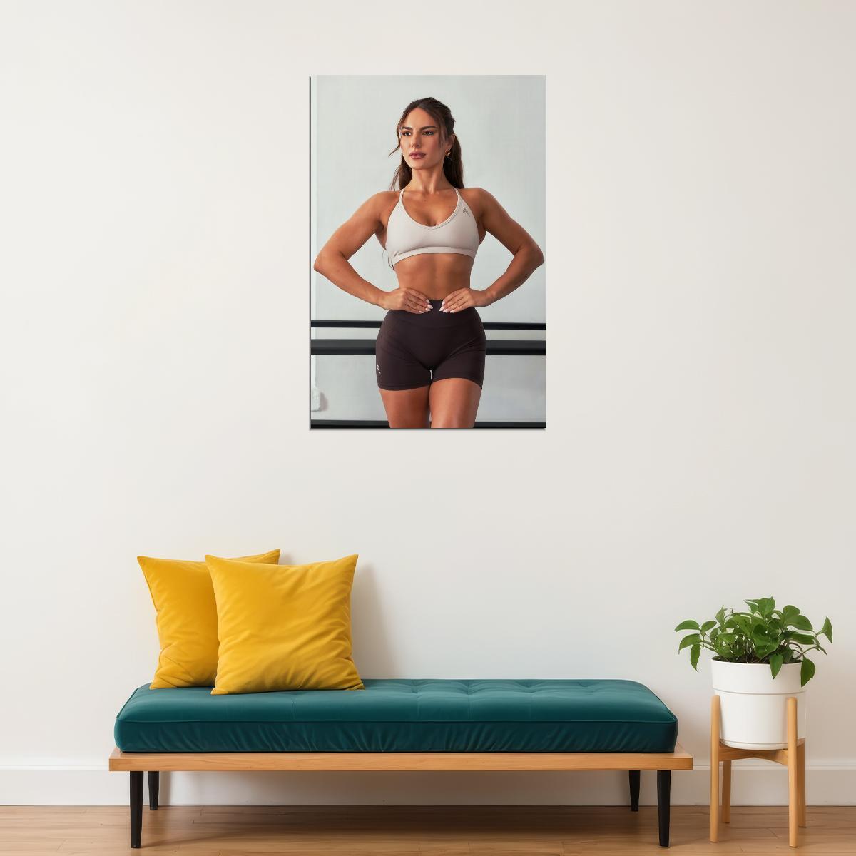 Krissy Cela Hot Fitness Model Poster Strong Sexy Women Wall Art Inspirational Workout Room Decor Aesthetic Sports Print Gym Motivational Wall Decor Athletic Icon HD Photo Print