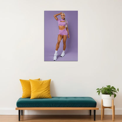 Lauren Simpson Hot Fitness Model Poster Strong Sexy Women Wall Art Inspirational Workout Room Decor Aesthetic Sports Print Gym Motivational Wall Decor Athletic Icon HD Photo Print