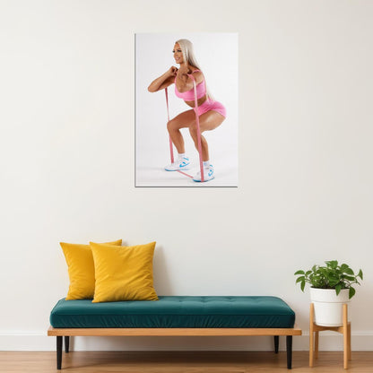 Lauren Simpson Hot Fitness Model Poster Strong Sexy Women Wall Art Inspirational Workout Room Decor Aesthetic Sports Print Gym Motivational Wall Decor Athletic Icon HD Photo Print